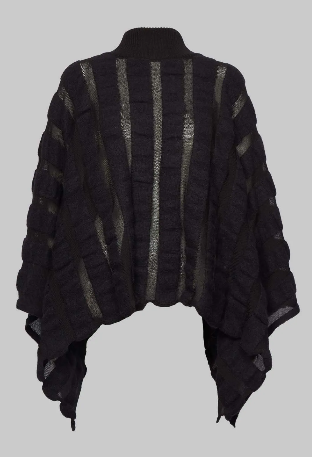 Funnel Neck Poncho in Black