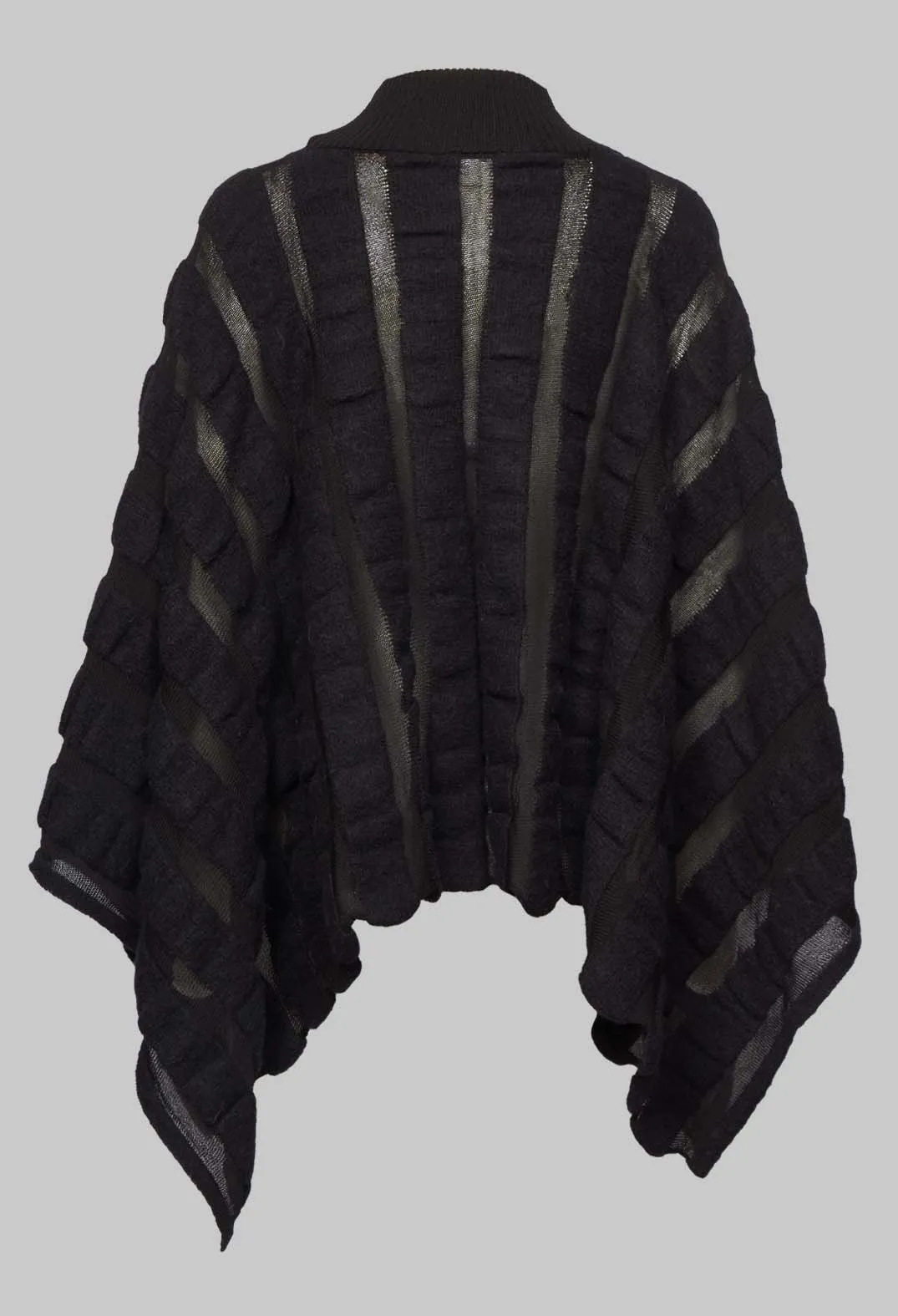 Funnel Neck Poncho in Black