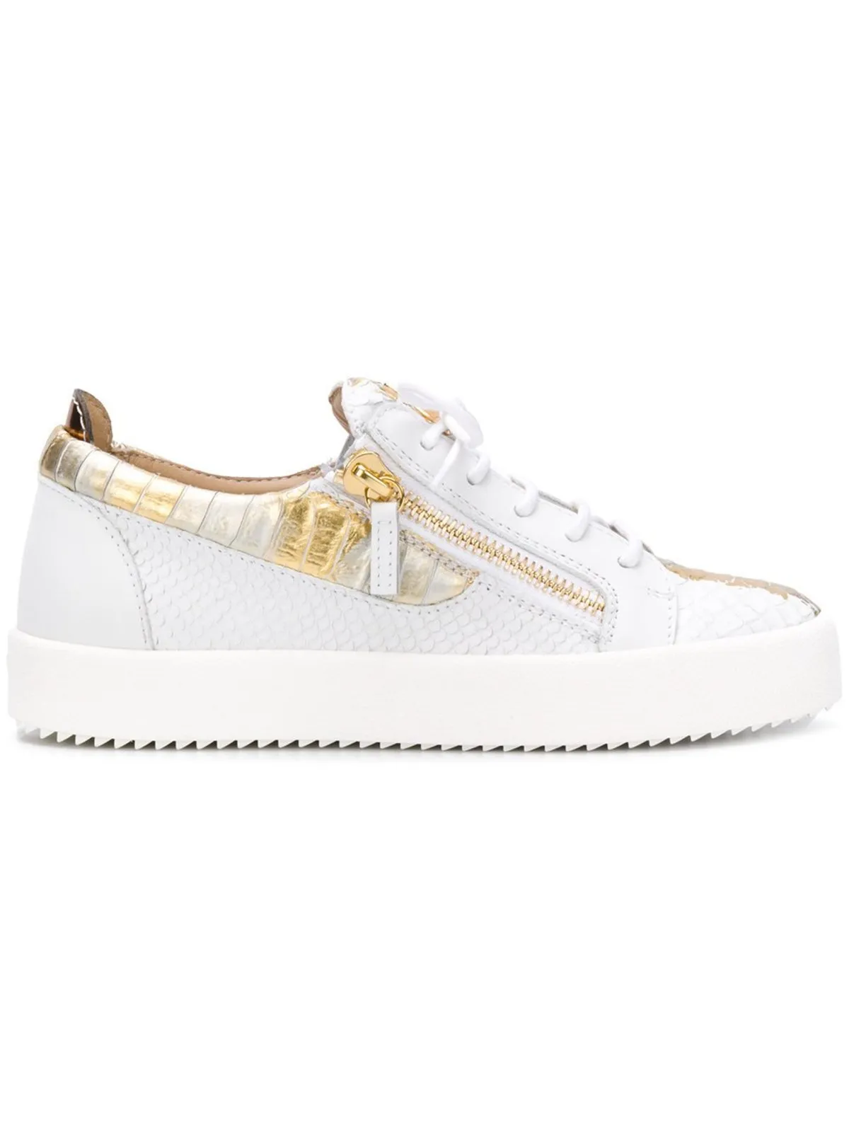 Gail Metallic Low Top Sneaker - White/Gold