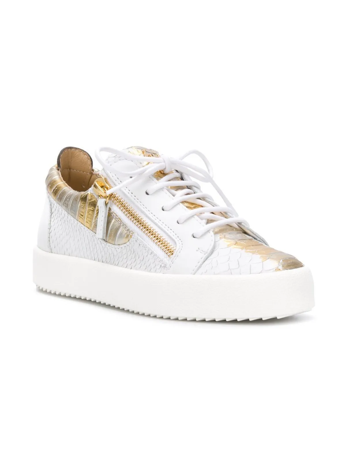 Gail Metallic Low Top Sneaker - White/Gold