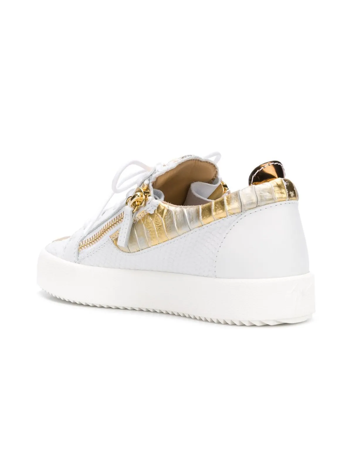 Gail Metallic Low Top Sneaker - White/Gold