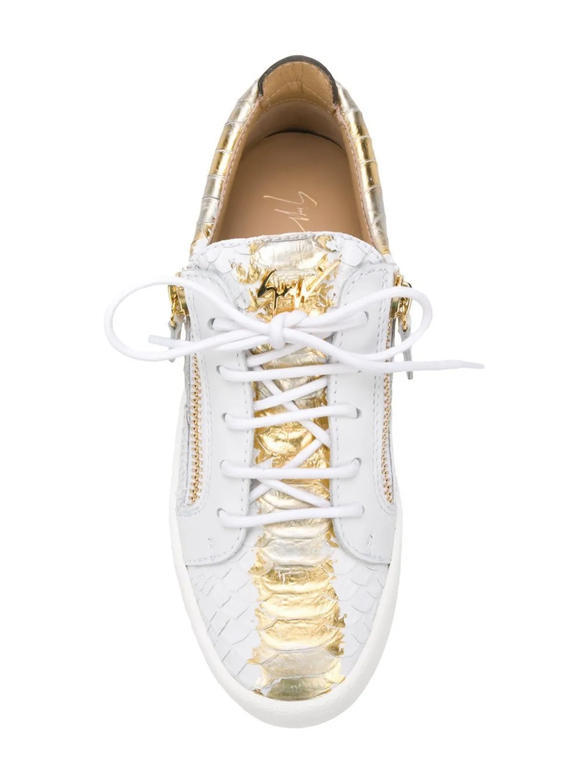 Gail Metallic Low Top Sneaker - White/Gold