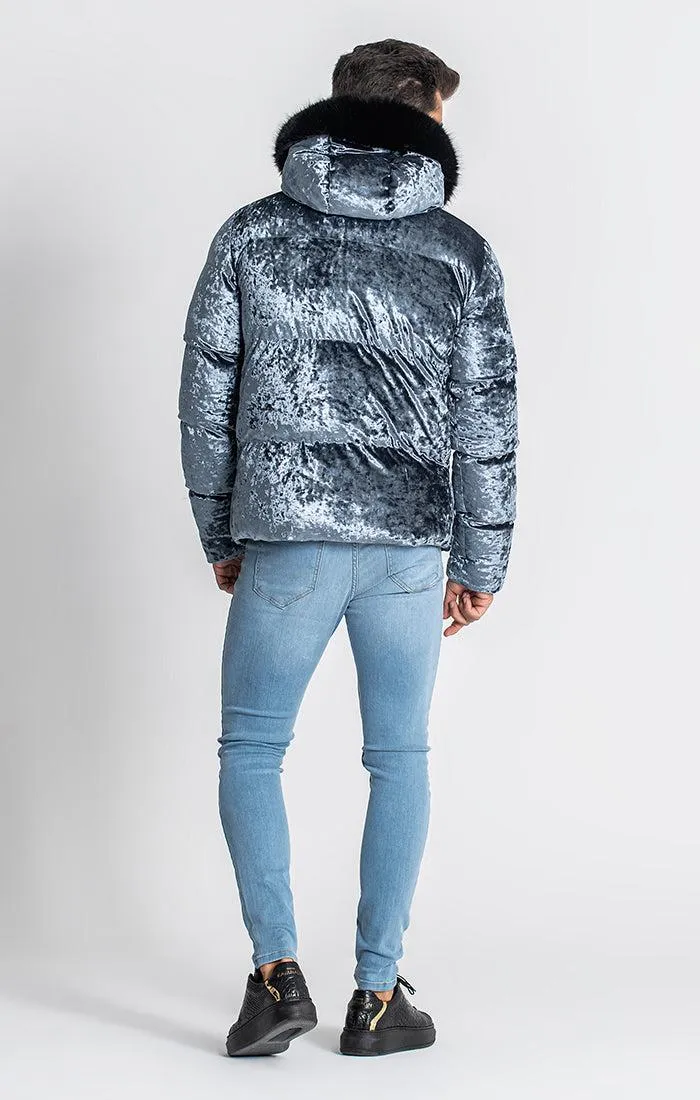 Grey Sheen Puffer Jacket