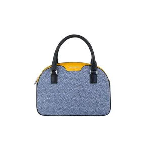 Handbag “Stresa” in pelle con quadrante intrecciato in Cotone e Rayon