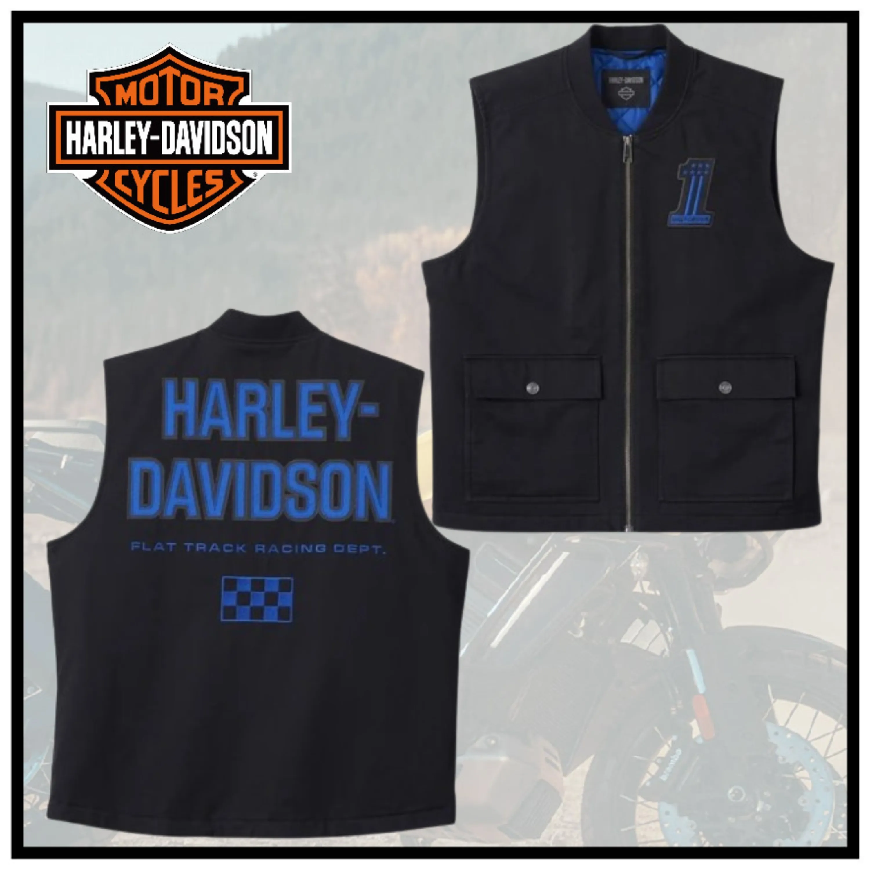 Harley Davidson  |Blended Fabrics Plain Logo Vests & Gillets