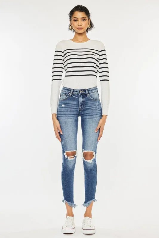 High Rise Ankle Skinny Jeans