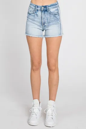 High Rise Light Denim Shorts