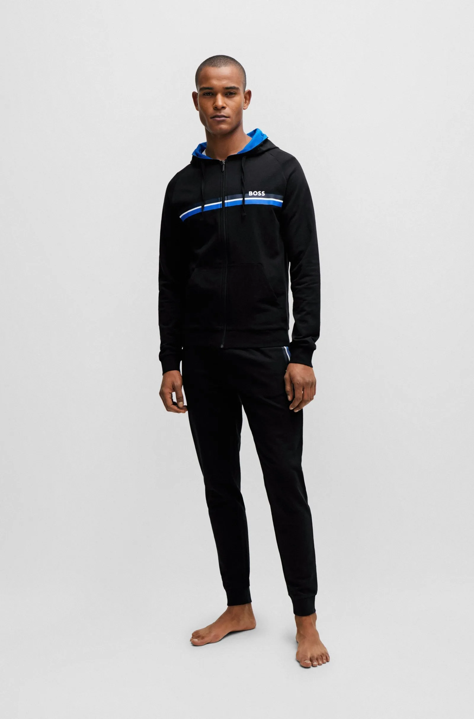 Hugo Boss  |Stripes Street Style Long Sleeves Plain Cotton Logo Hoodies