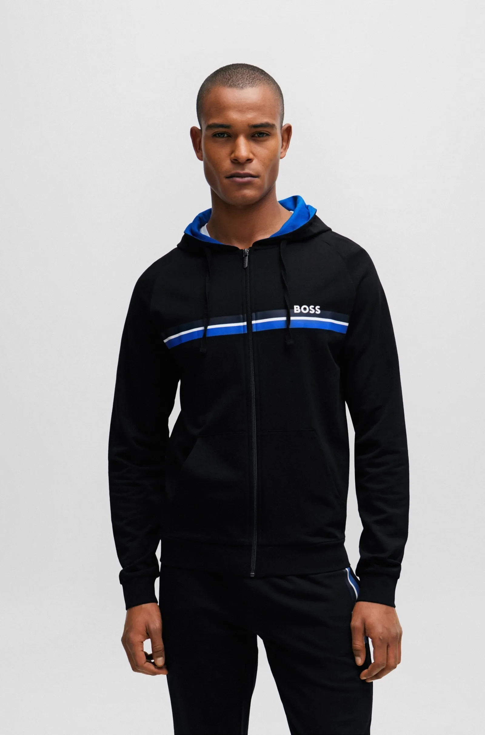 Hugo Boss  |Stripes Street Style Long Sleeves Plain Cotton Logo Hoodies