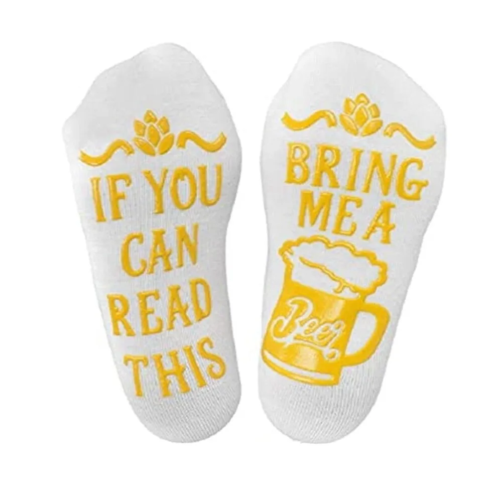 If You Can Read This Bring Me A Beer Humour Word Pattern Novelty Socks