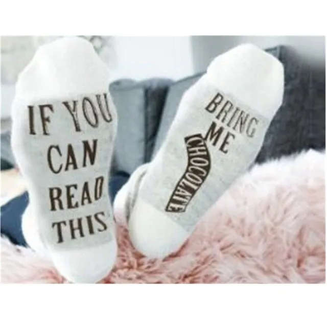 If You Can Read This Bring Me A Beer Humour Word Pattern Novelty Socks