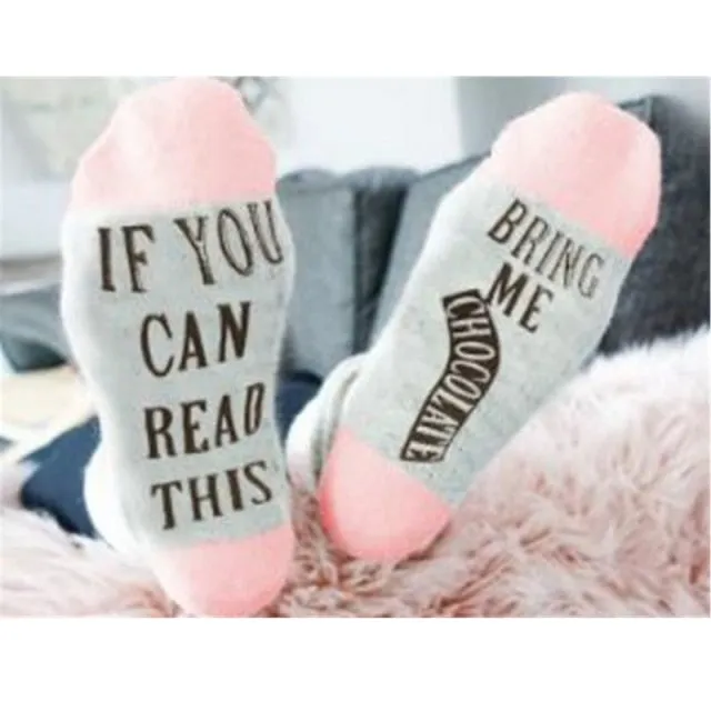 If You Can Read This Bring Me A Beer Humour Word Pattern Novelty Socks