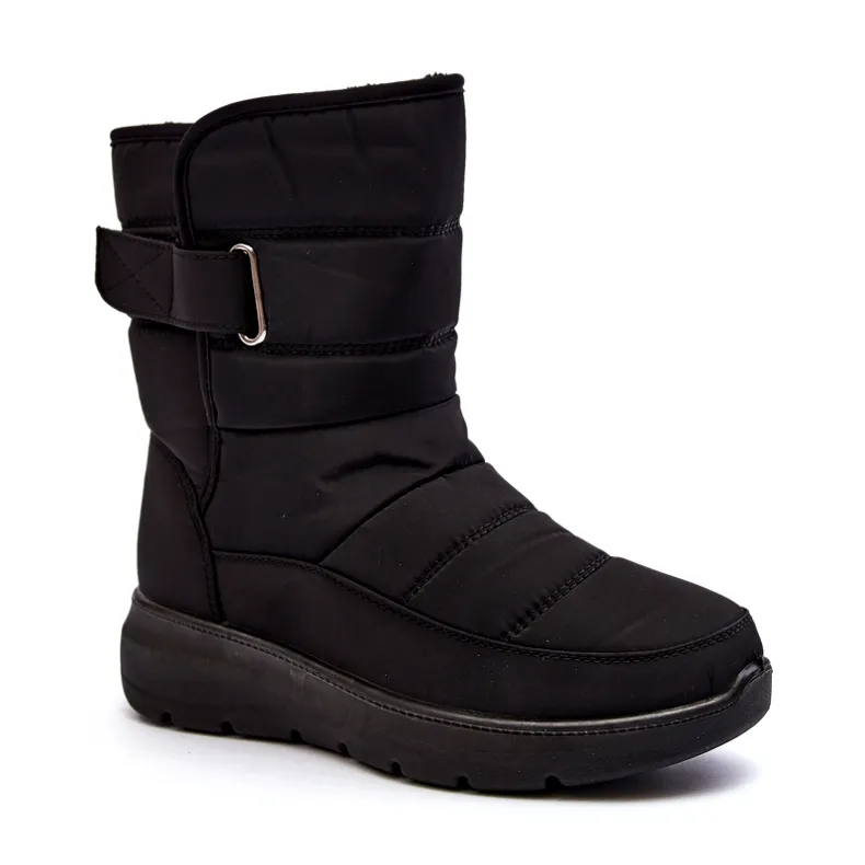 J. Star Women's Velcro Insulated Snow Boots Black Jawora