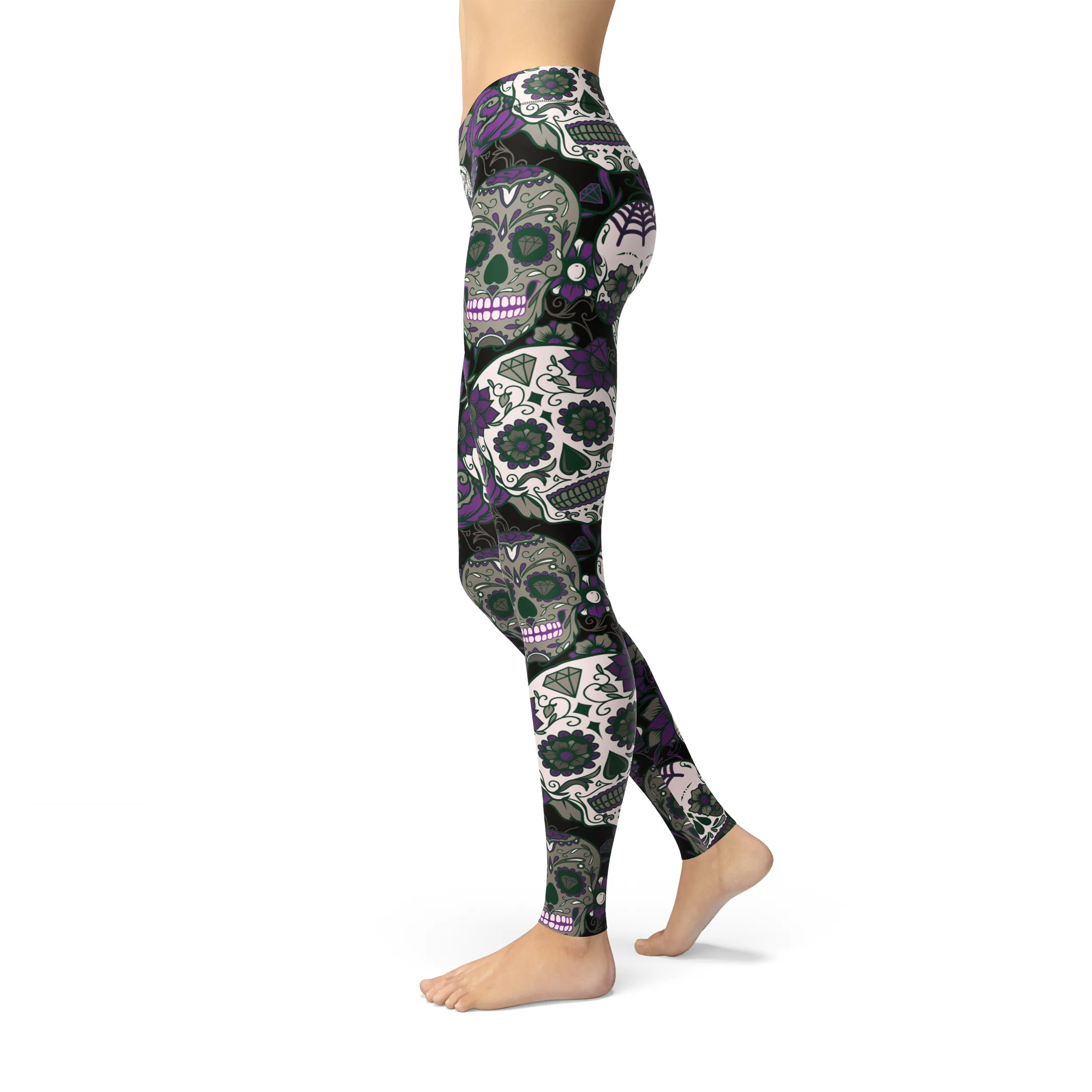 Jean Purple Sugar Skulls Leggings