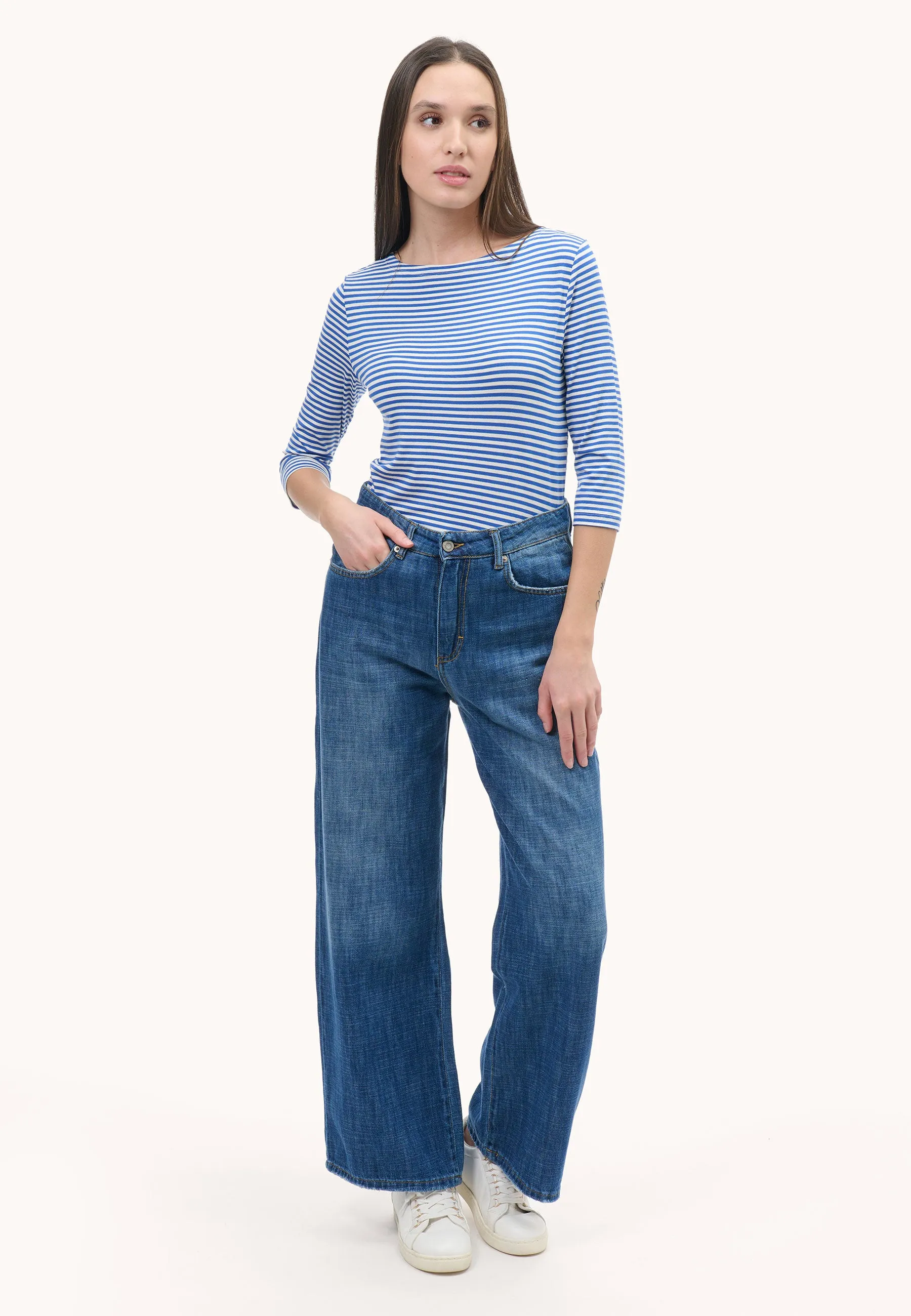 Jeans ampi palazzo con sfumature