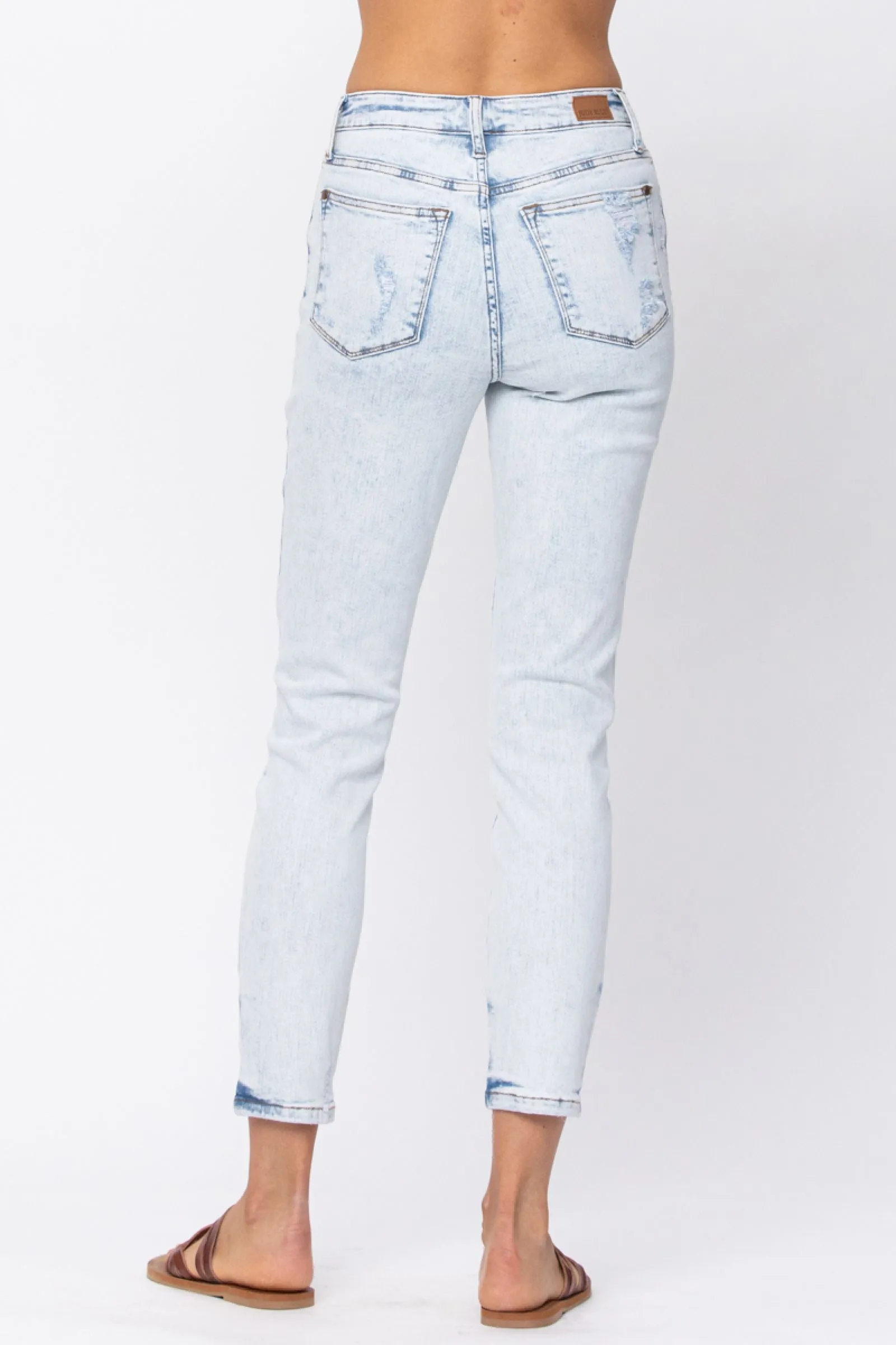 Judy Blue Hi-Rise Slim Fit Light Acid Wash Jeans