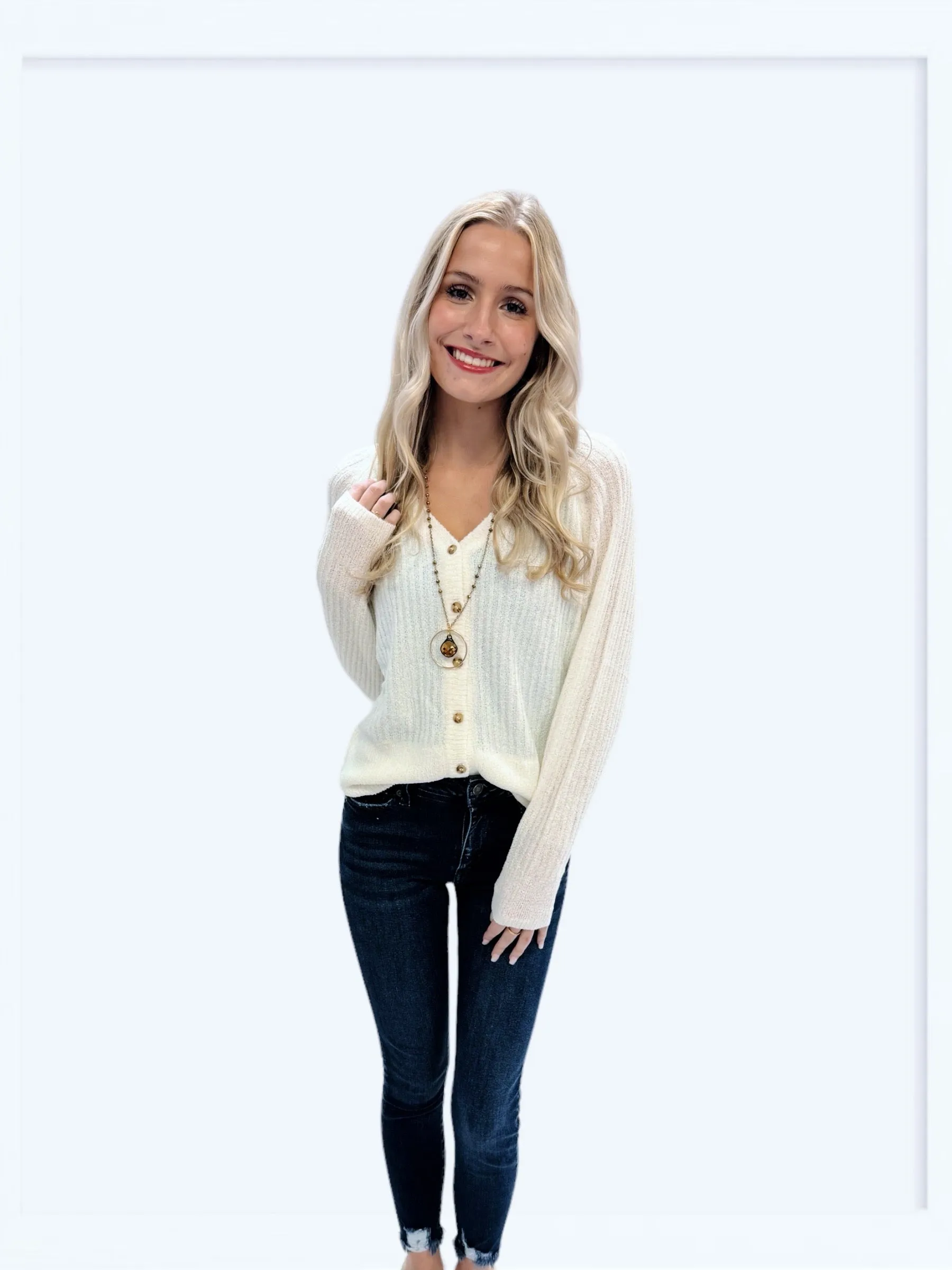 Light Button Down Cardigan