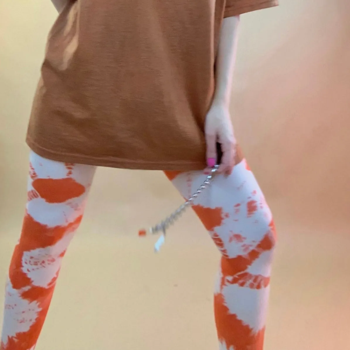 Lipstick tie dye tights