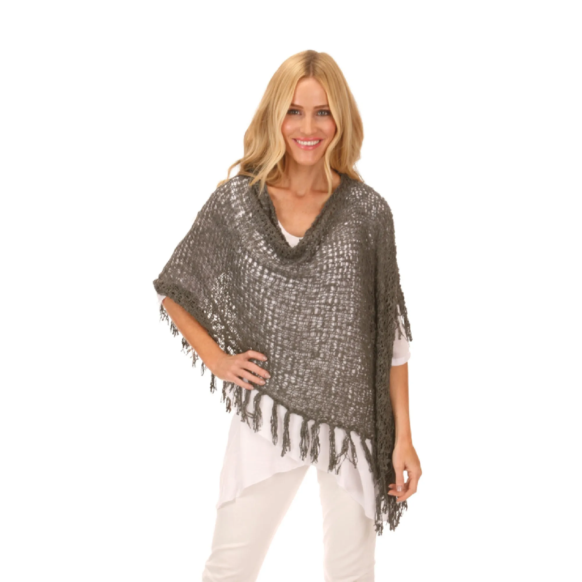 Lost River Fringed Popcorn Poncho