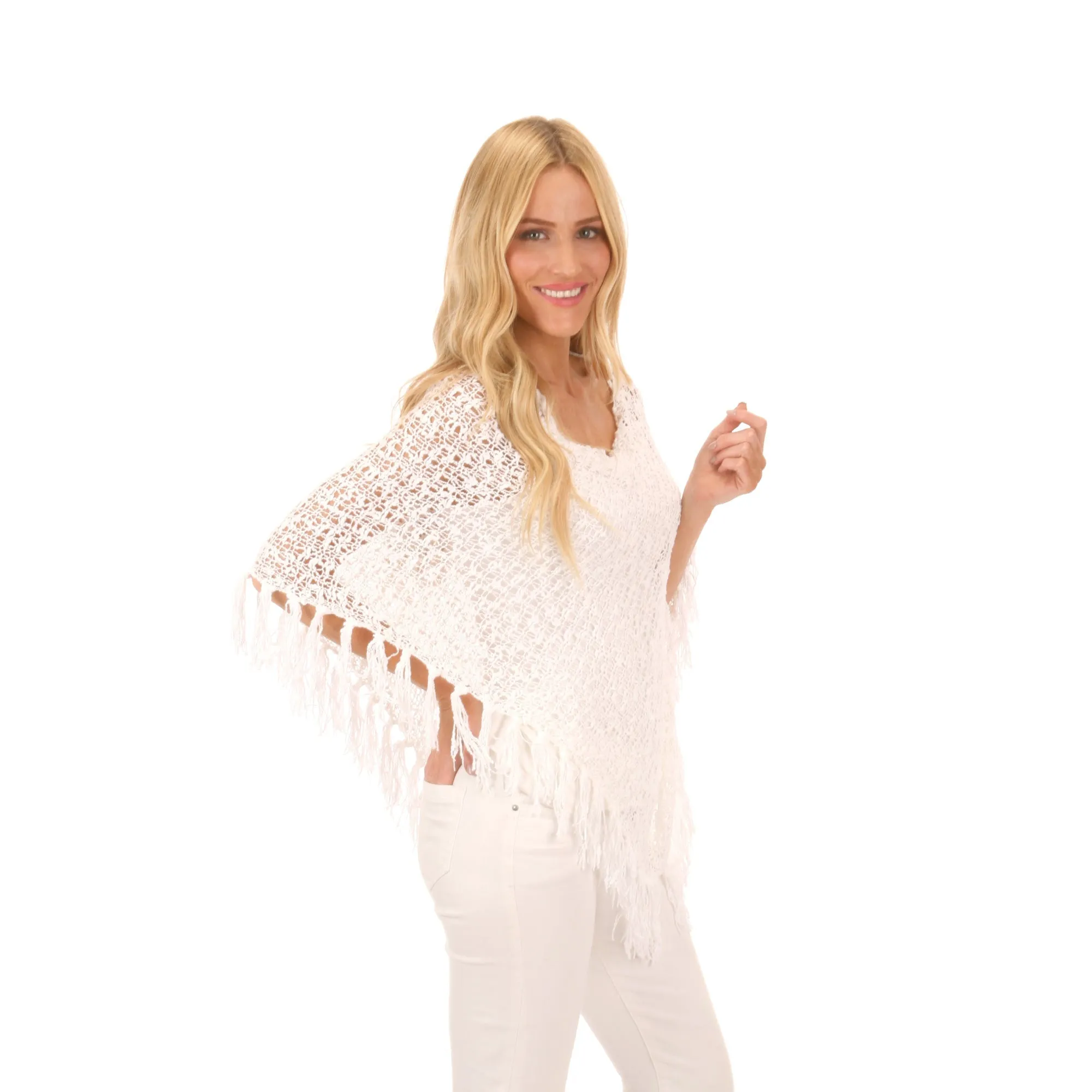 Lost River Fringed Popcorn Poncho