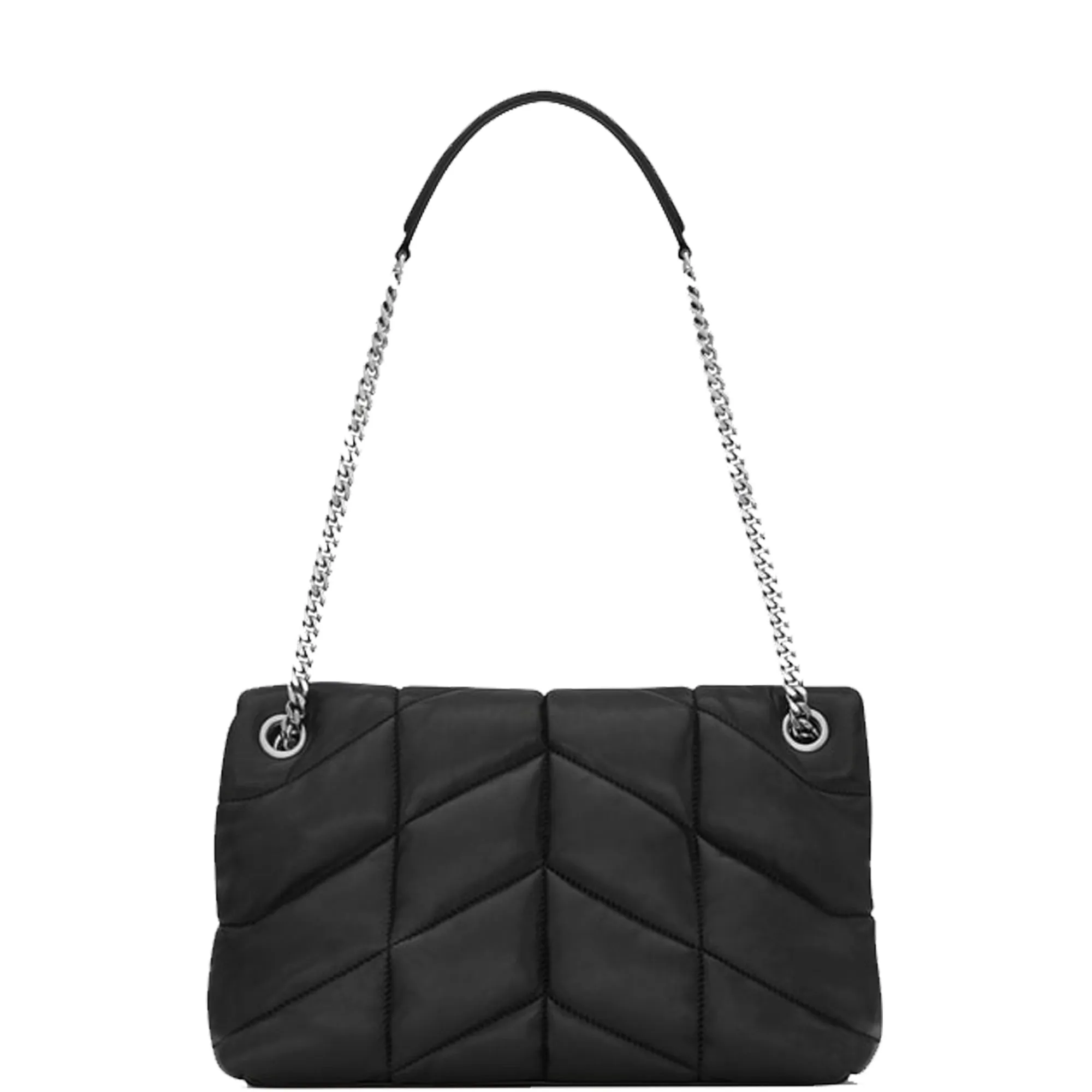 LouLou Puffer Small, Black/Nickle