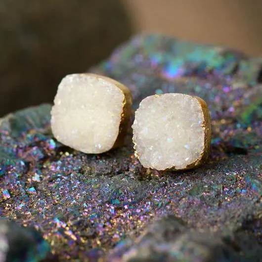 Magical Druzy Snow Earrings