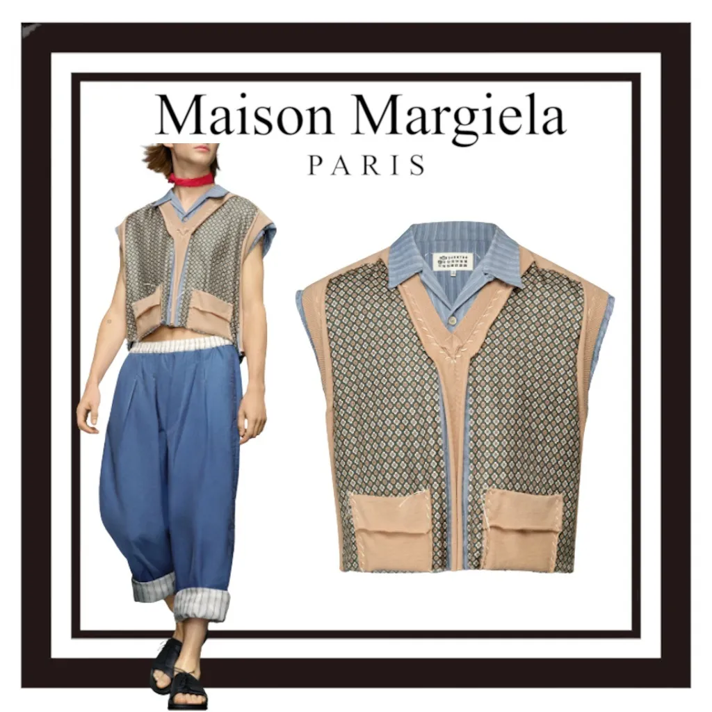 Maison Margiela  |Unisex Linen Sleeveless Short Sleeves Designers