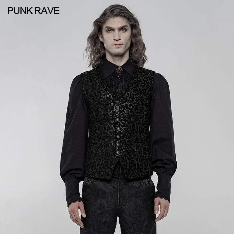 Men's Gothic Gorgeous Jacquard Vests With Pocket