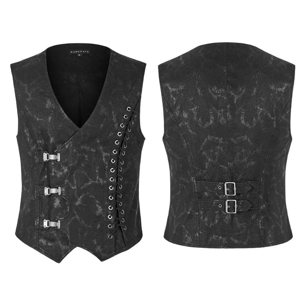 Men's Steampunk Mottled Stripes Vests