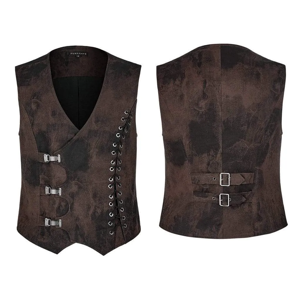 Men's Steampunk Mottled Stripes Vests