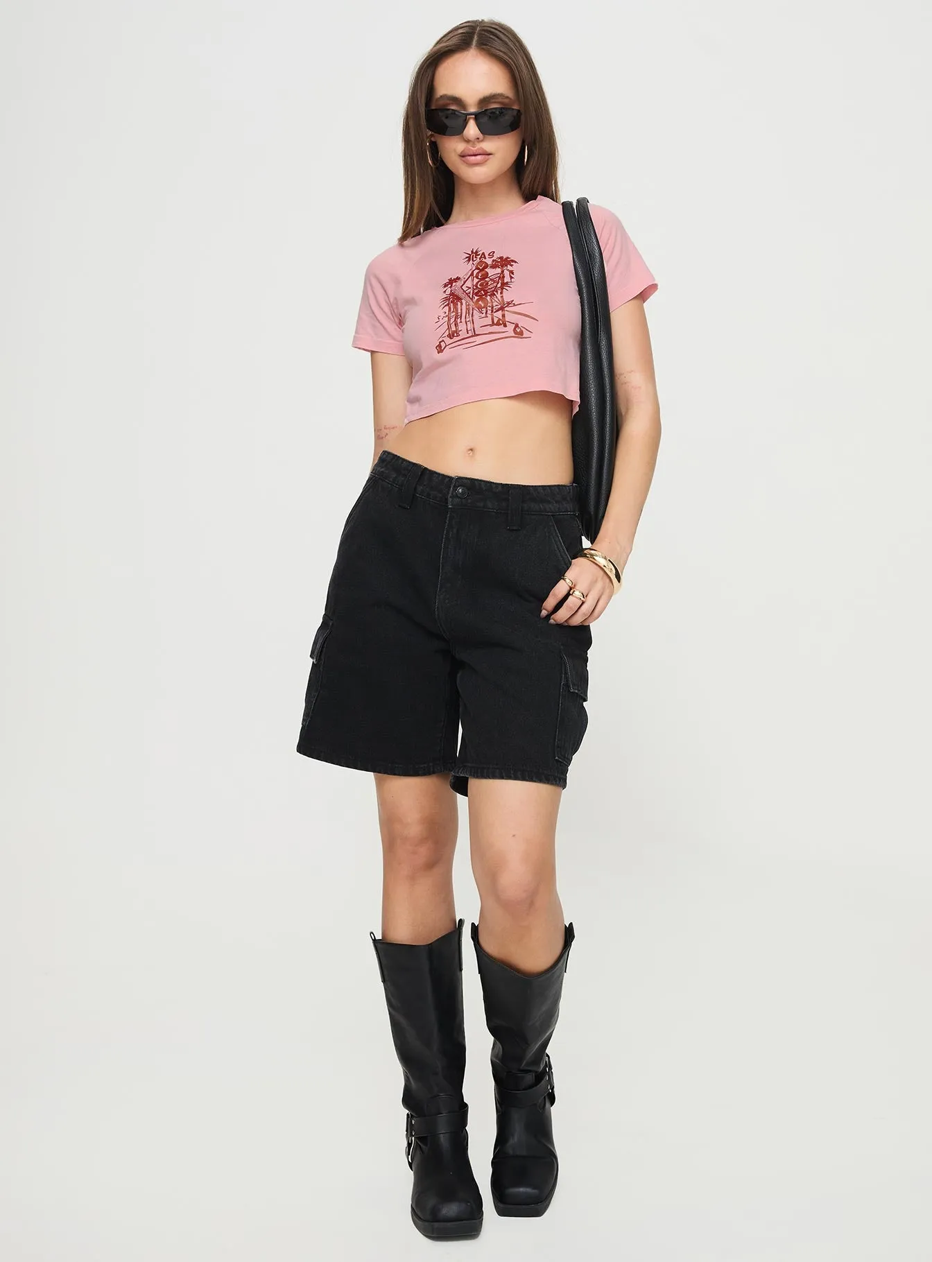 Mika Carpenter Denim Shorts Washed Black