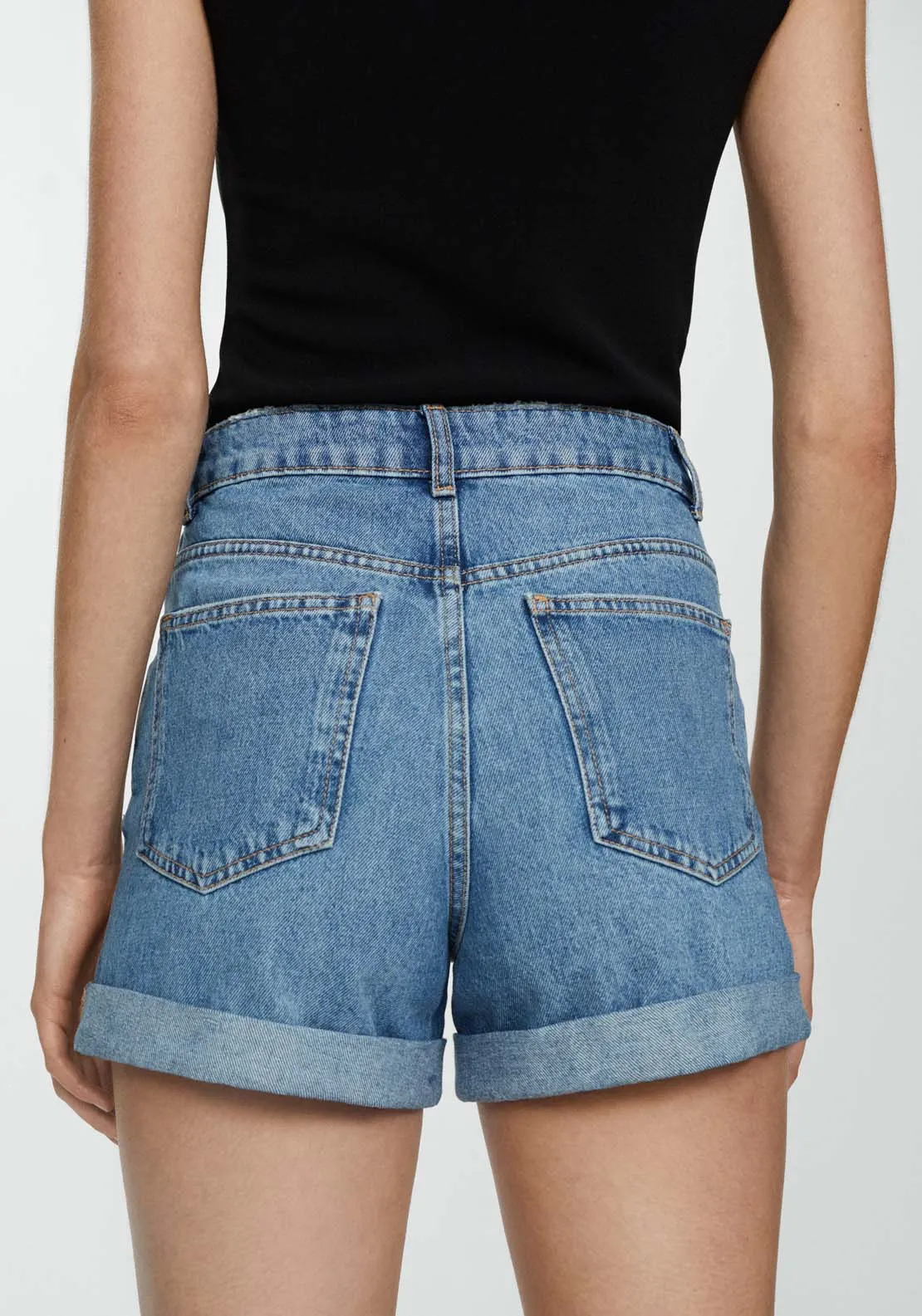 Mom-fit denim shorts