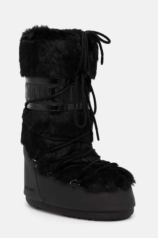 Moon Boot snow boots MB ICON FAUX FUR black color 80D1408900 N001