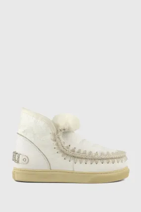 Mou Stivaletto Eskimo Sneaker Rhinestones Bianco Donna