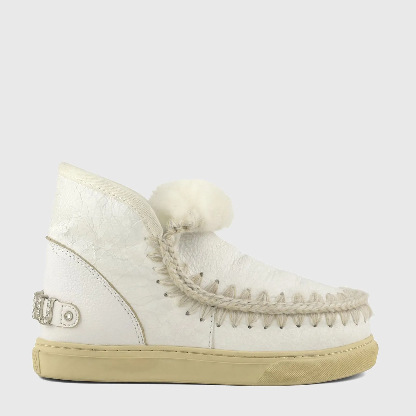 Mou Stivaletto Eskimo Sneaker Rhinestones Bianco Donna