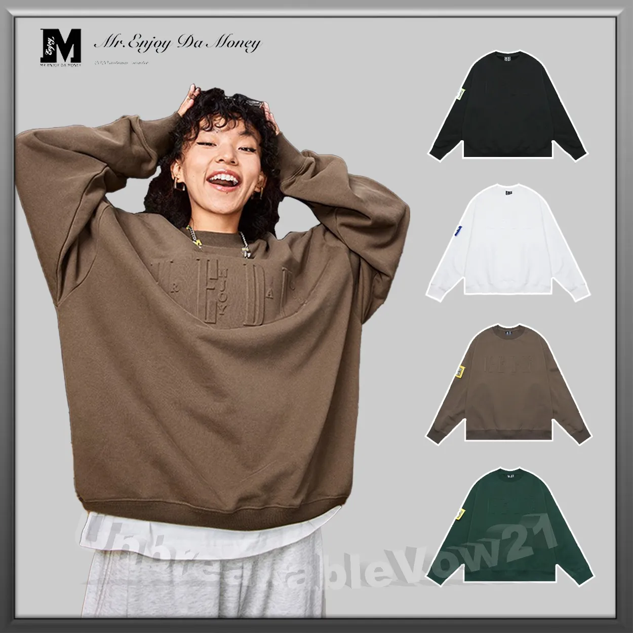 MR. ENJOY DA MONEY  |Unisex U-Neck Long Sleeves Cotton Logo Hoodies & Sweatshirts