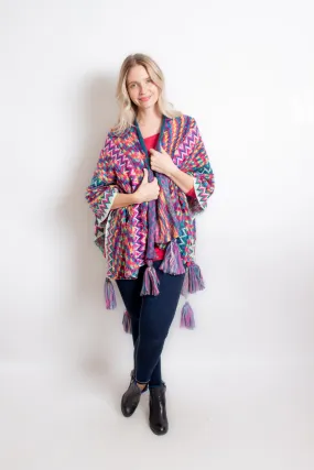 Multi Flare Stitch Boucle Poncho