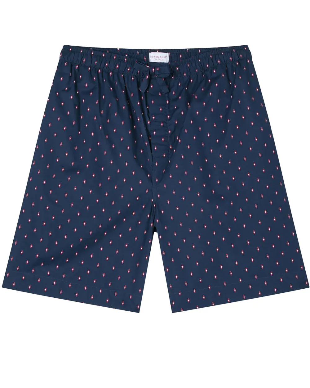 Navy and Red Cotton Lounge Shorts