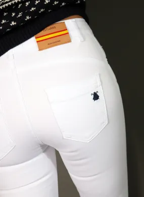 Pantalón Blanco Satén Mujer