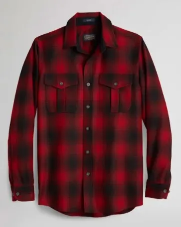 Pendleton Men's Plaid Scout Shirt, Red/Black Buffalo Check