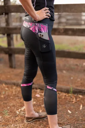 Performance Riding Tights with Pocket  - PINK BUTTERFLY