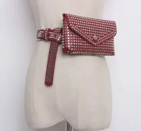 Pocket Belt with Stud Bordeaux