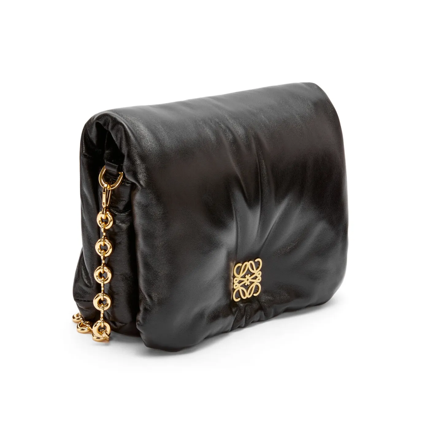 PUFFER GOYA IN SHINY NAPPA LAMBSKIN - BLACK