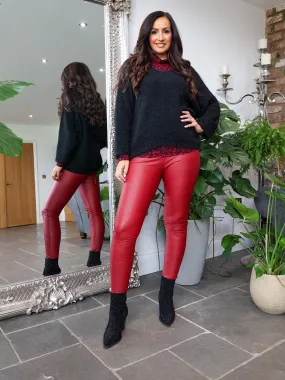 Red Super Stretchy Spray On Leggings