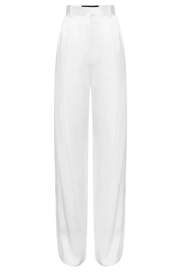 Relaxed Silk Lounge Pant White