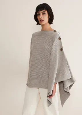 Ribbed Button Poncho