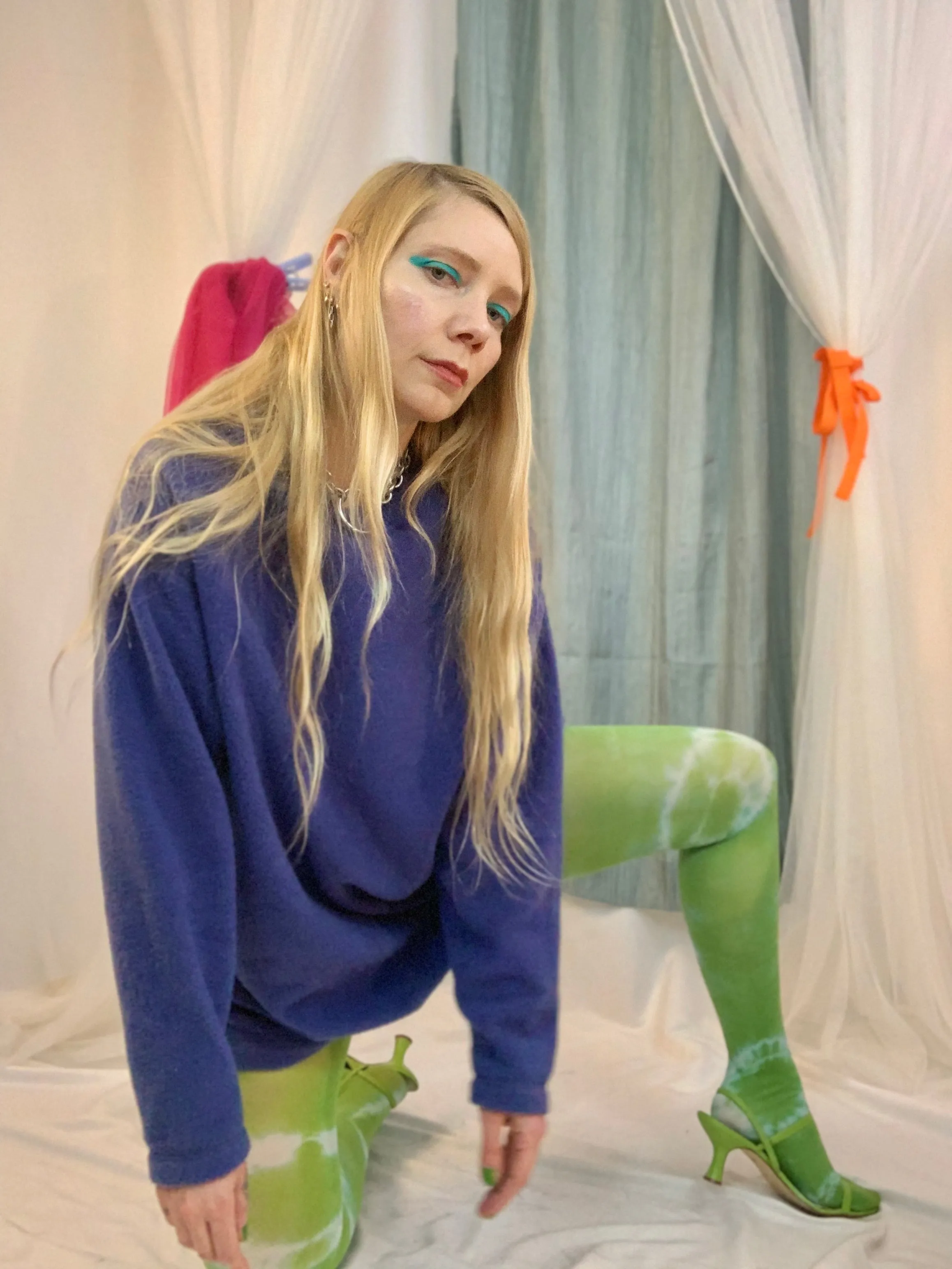 Ribbit tie dye tights