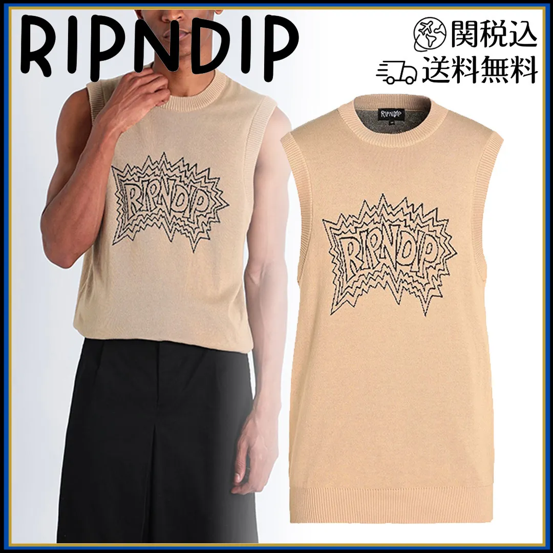 RIPNDIP  |Bi-color Logo Skater Style Vests & Gillets