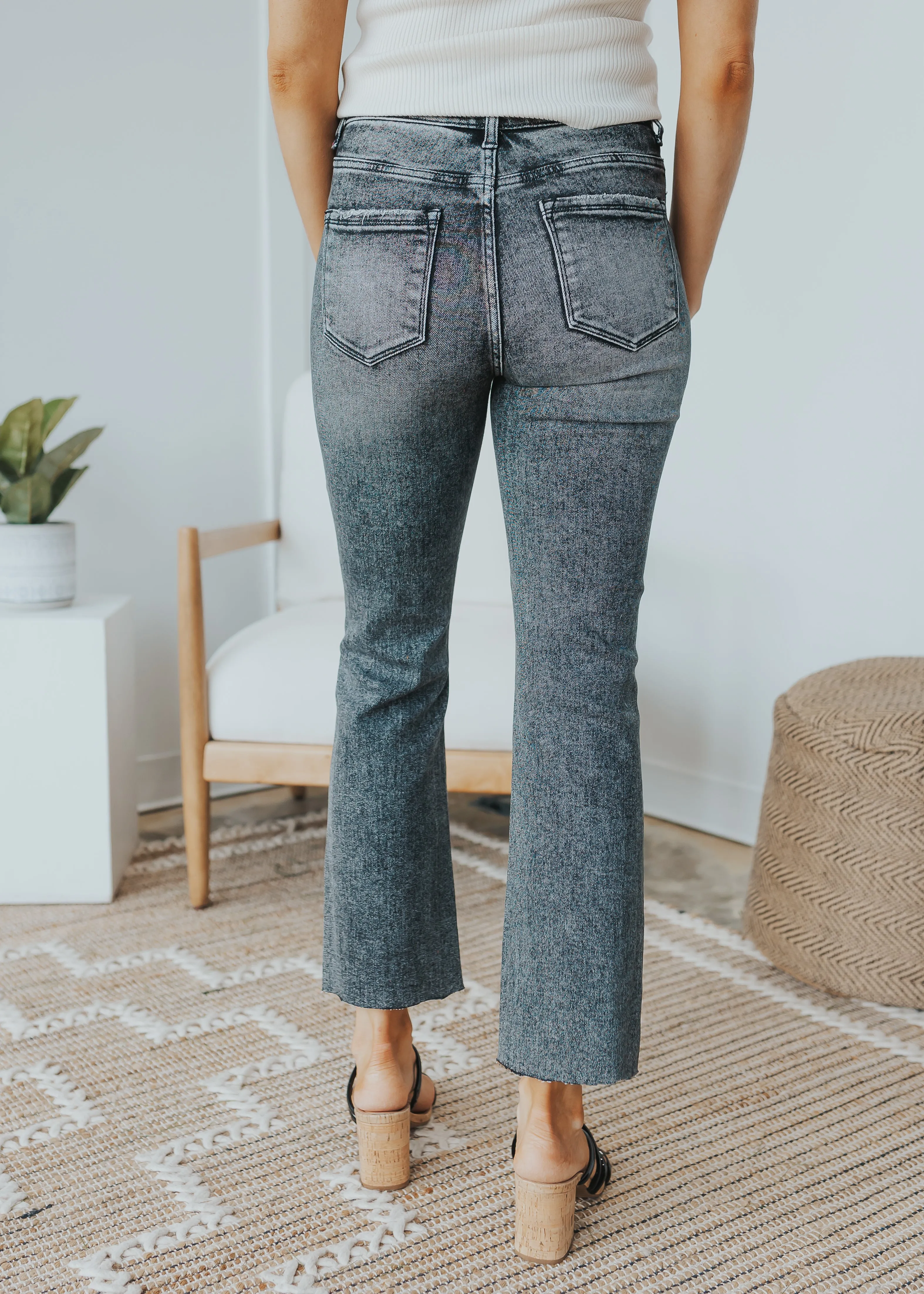 Risen High Rise Ankle Straight Jeans