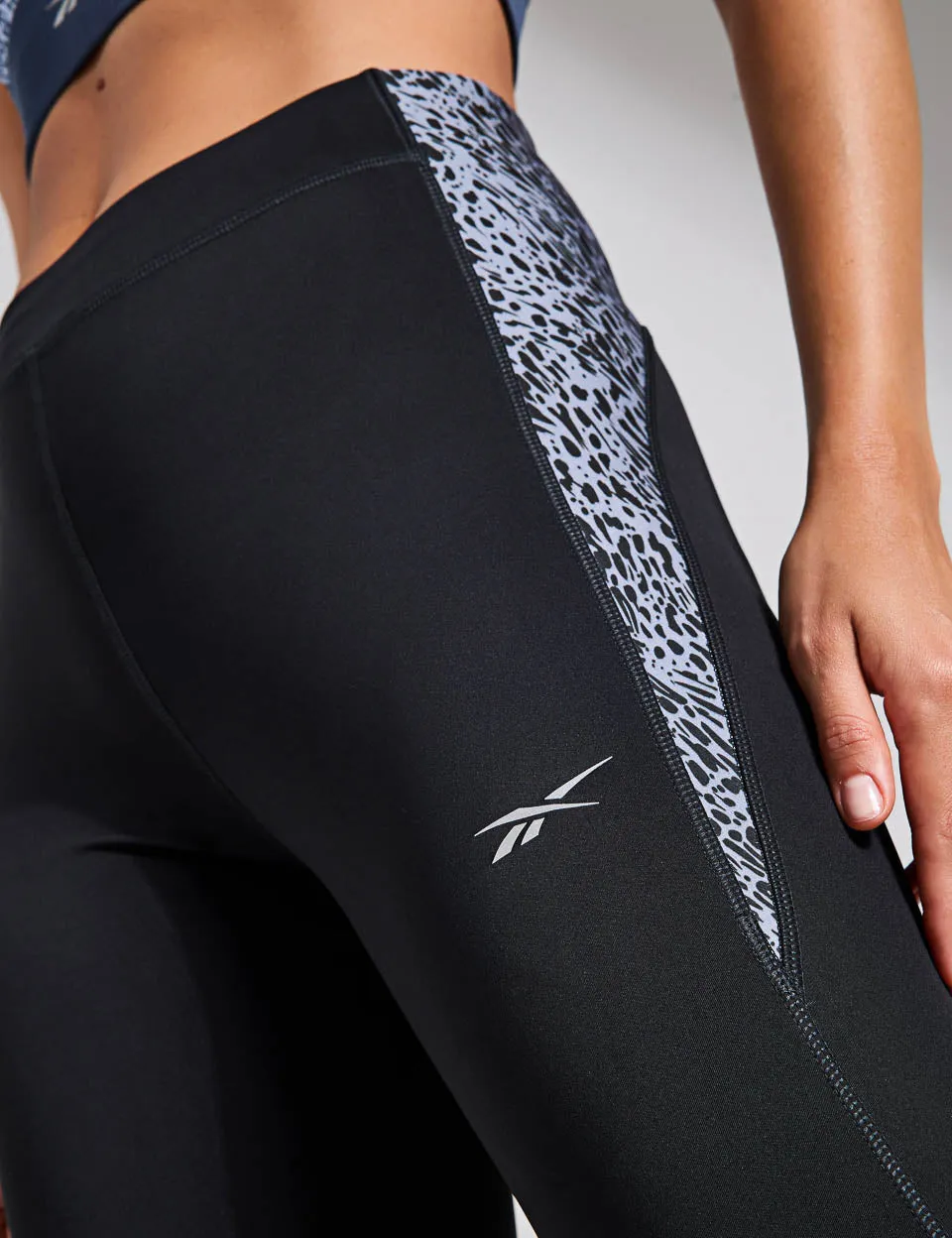 Running Printed Leggings - Night Black